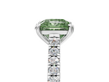 White gold Fancy Green Princess  Solitaire Pave Diamond Engagement Ring with Prong Setting_5