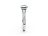 White gold Fancy Green Princess  Solitaire Pave Split Shank Engagement Ring with Six-Prong Setting_2