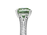 White gold Fancy Green Princess  Solitaire Pave Split Shank Engagement Ring with Six-Prong Setting_5