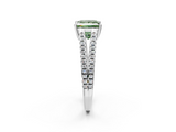 White gold Fancy Green Princess  Solitaire Split Shank Pavé Diamond Engagement Ring_2