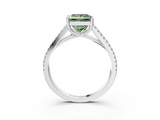 White gold Fancy Green Princess  Solitaire Split Shank Pavé Diamond Engagement Ring_3