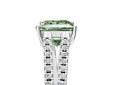 White gold Fancy Green Princess  Solitaire Split Shank Pavé Diamond Engagement Ring_5