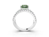 White gold Fancy Green Princess  Solitaire Split Shank Pave Diamond Ring_32