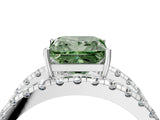 White gold Fancy Green Princess  Solitaire Split Shank Pave Diamond Ring_33