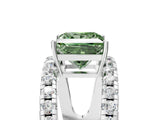 White gold Fancy Green Princess  Solitaire Split Shank Pave Diamond Ring_34