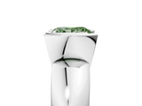 White gold Fancy Green Princess  Solitaire Tension Set Diamond Ring with Wide Band_5