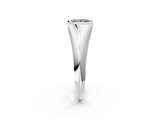 White gold Fancy Green Princess  Solitaire Tension Set Diamond Ring_2