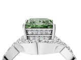 White gold Fancy Green Princess  Solitaire Twist Band Pavé Diamond Engagement Ring_36