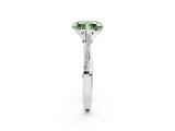 White gold Fancy Green Princess  Solitaire Twist Band with Pavé Diamonds and Four-Prong Setting_60