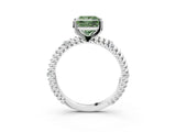 White gold Fancy Green Princess  Solitaire Twisted Band Prong Set Engagement Ring_65