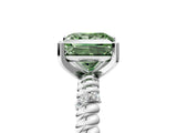 White gold Fancy Green Princess  Solitaire Twisted Band Prong Set Engagement Ring_67
