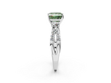 White gold Fancy Green Princess  Three-Stone Diamond Ring with Pavé Split Shank and Four-Prong Setting_2