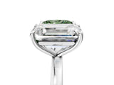 White gold Fancy Green Princess  and Emerald Cut Toi Moi Ring with Prong Setting_34