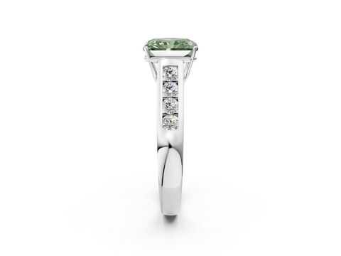 White gold Fancy Green Radiant  Brilliant Channel-Set Solitaire Ring with Four-Prong Setting_22