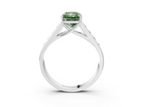White gold Fancy Green Radiant  Brilliant Channel-Set Solitaire Ring with Four-Prong Setting_23
