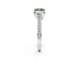 White gold Fancy Green Radiant  Brilliant Cut Diamond Engagement Ring with Pavé Band and Four-Prong Setting_74