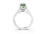 White gold Fancy Green Radiant  Brilliant Cut Diamond Engagement Ring with Pavé Band and Four-Prong Setting_76