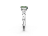 White gold Fancy Green Radiant  Brilliant Cut Diamond Five-Stone Prong Set Engagement Ring with Channel Band_39
