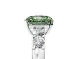 White gold Fancy Green Radiant  Brilliant Cut Diamond Five-Stone Prong Set Engagement Ring with Channel Band_42