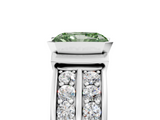 White gold Fancy Green Radiant  Brilliant Diamond Channel Set Wide Band Ring with Bezel Setting_25