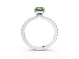 White gold Fancy Green Radiant  Brilliant Pavé Band Solitaire with Four-Prong Setting_44