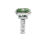 White gold Fancy Green Radiant  Brilliant Pavé Band Solitaire with Four-Prong Setting_46