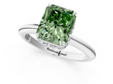 White gold Fancy Green Radiant  Brilliant Solitaire Engagement Ring with Six-Prong Setting and Classic Band_21