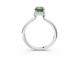 White gold Fancy Green Radiant  Brilliant Solitaire Engagement Ring with Six-Prong Setting and Classic Band_23
