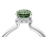 White gold Fancy Green Radiant  Brilliant Solitaire Engagement Ring with Six-Prong Setting and Classic Band_24