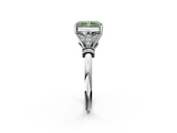White gold Fancy Green Radiant  Brilliant Solitaire with Pave Band and Four-Prong Setting_22