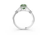 White gold Fancy Green Radiant  Brilliant Solitaire with Pave Band and Four-Prong Setting_23