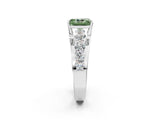 White gold Fancy Green Radiant  Brilliant Solitaire with Side Stones on a Pave Band and Four-Prong Setting_26