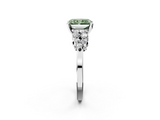 White gold Fancy Green Radiant  Cluster Diamond Engagement Ring with Pavé Band and Four-Prong Setting_65