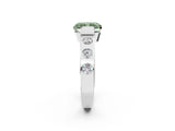 White gold Fancy Green Radiant Cut Brilliant Channel-Set Diamond Ring with Bezel Prong Setting_2