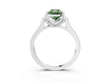 White gold Fancy Green Radiant Cut Brilliant Solitaire Diamond Ring with Channel Set Band and Bar Prong Setting_27