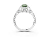 White gold Fancy Green Radiant  Cut Cathedral Pave Diamond Engagement Ring with Six-Prong Setting_53
