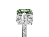 White gold Fancy Green Radiant  Cut Cathedral Pave Diamond Engagement Ring with Six-Prong Setting_57