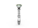 White gold Fancy Green Radiant  Cut Channel Set Diamond Engagement Ring with Four-Prong Setting_238