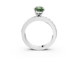 White gold Fancy Green Radiant  Cut Channel Set Diamond Engagement Ring with Four-Prong Setting_238