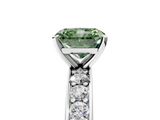 White gold Fancy Green Radiant  Cut Channel Set Diamond Engagement Ring with Four-Prong Setting_240