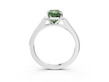 White gold Fancy Green Radiant  Cut Channel Set Solitaire Engagement Ring with Four-Prong Setting_239