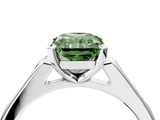 White gold Fancy Green Radiant  Cut Channel Set Solitaire Engagement Ring with Four-Prong Setting_246