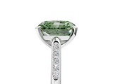 White gold Fancy Green Radiant  Cut Channel Set Solitaire Engagement Ring with Four-Prong Setting_247