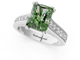 White gold Fancy Green Radiant  Cut Channel Set Solitaire Engagement Ring with Prong Setting_21