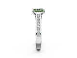 White gold Fancy Green Radiant  Cut Channel Set Solitaire Engagement Ring with Prong Setting_22