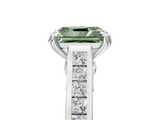 White gold Fancy Green Radiant  Cut Channel Set Solitaire Engagement Ring with Prong Setting_25