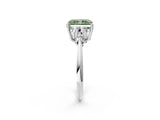 White gold Fancy Green Radiant Cut Cut Diamond Cluster Ring with Solitaire Band and Four-Prong Setting_38
