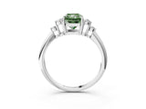 White gold Fancy Green Radiant Cut Cut Diamond Cluster Ring with Solitaire Band and Four-Prong Setting_39