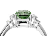 White gold Fancy Green Radiant Cut Cut Diamond Cluster Ring with Solitaire Band and Four-Prong Setting_40