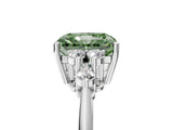 White gold Fancy Green Radiant Cut Cut Diamond Cluster Ring with Solitaire Band and Four-Prong Setting_41